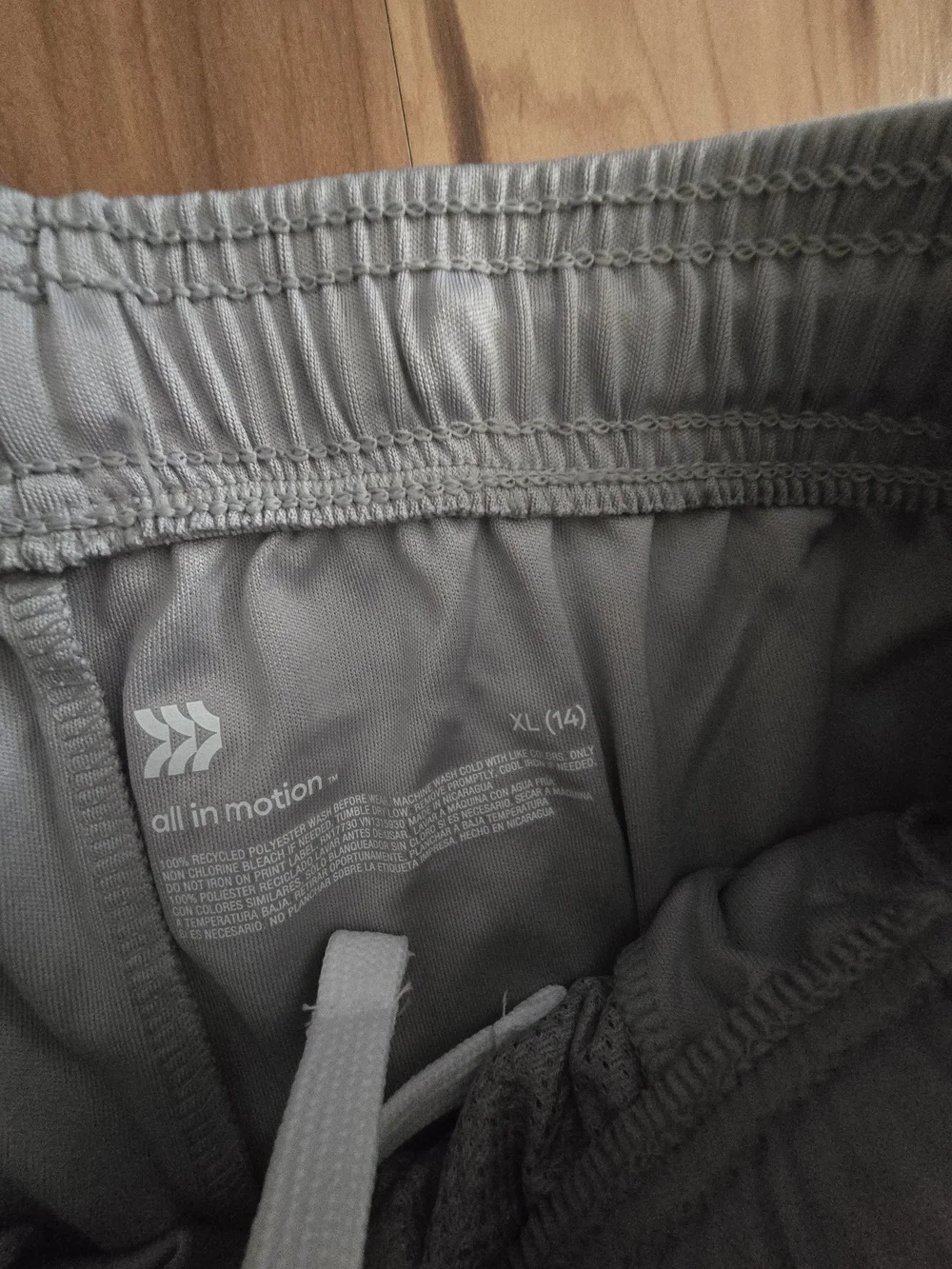 all in motion Gray Athletic Shorts with White Side Panels